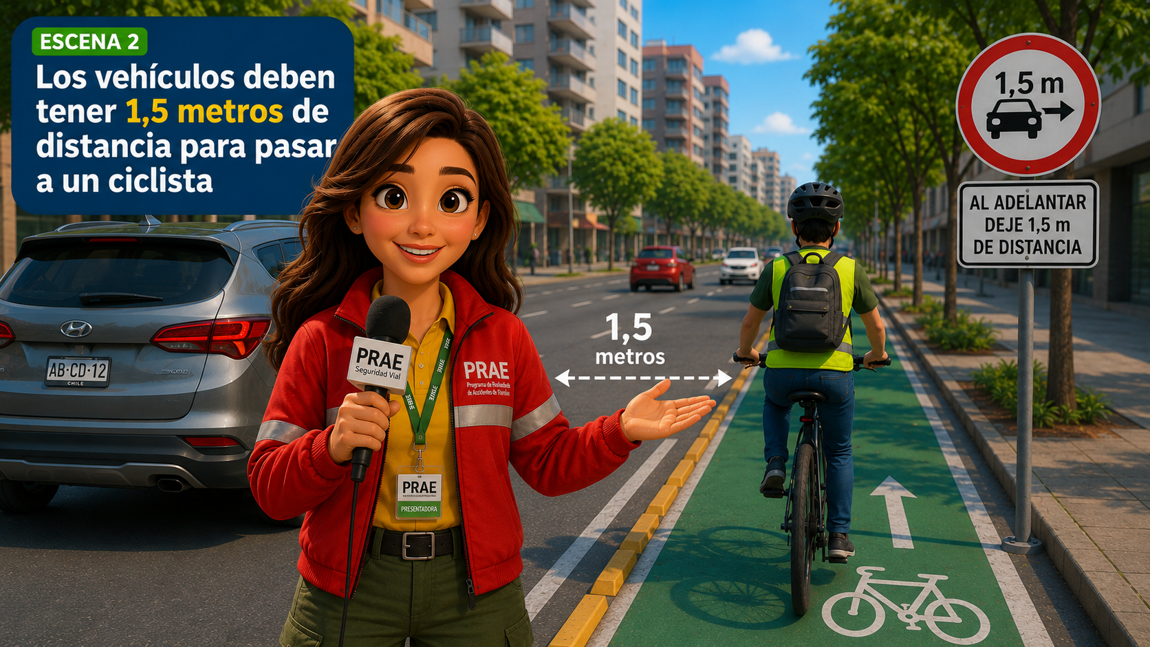 ZOE en terreno cubriendo a los ciclistas